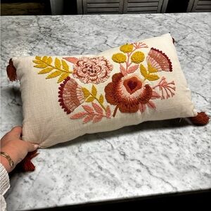 Opalhouse Designed with Jungalow Floral Embroidered Rectangular Accent Pillow.